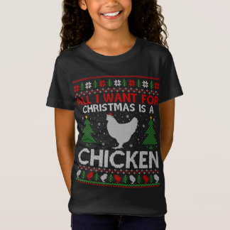 Funny Chicken Lover Xmas Gift Chicken Ugly Christm T-Shirt