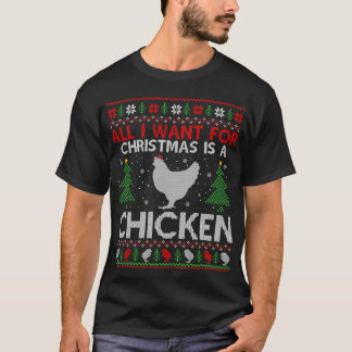 Funny Chicken Lover Xmas Gift Chicken Ugly Christm T-Shirt
