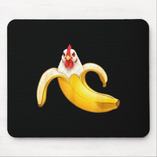 Funny Chicken Lovers Banana Boys Girls Kids T-shir Mouse Pad