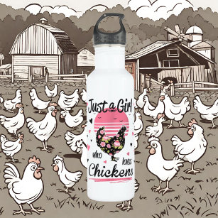 funny chicken lovers word art  710 ml water bottle