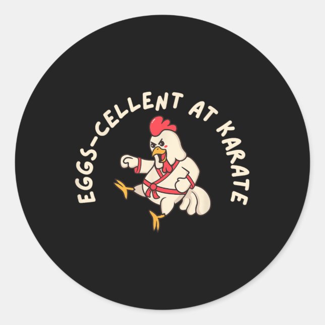 Funny Chicken Mode  Classic Round Sticker (Front)