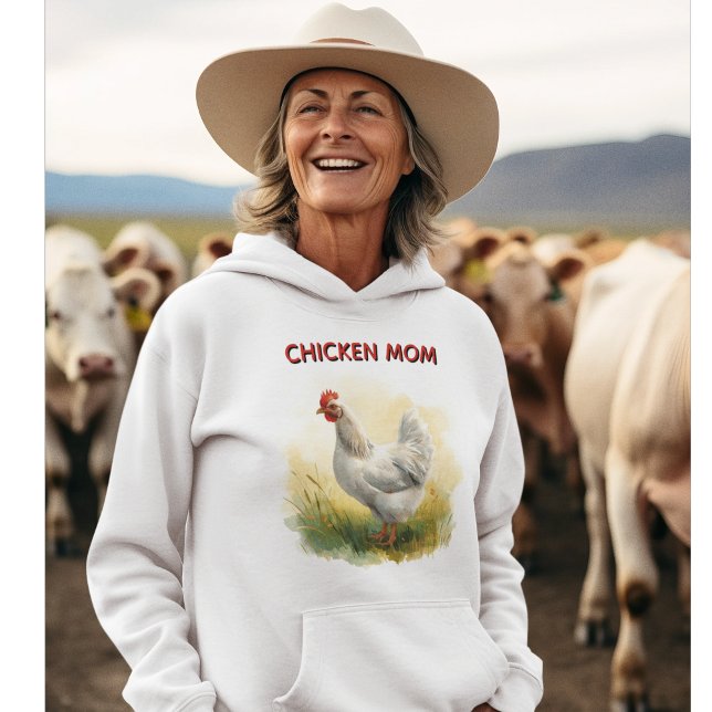 Funny Chicken Mom Farm  Hoodie (Funny Chicken Mom Hobby Farm Sweater)