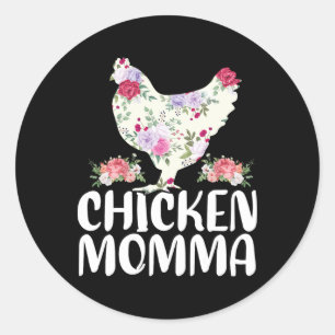 Funny Chicken Momma Shirt For Women Mother's Day Classic Round Sticker