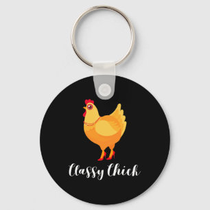 Funny Chicken Mum Cly Chick Key Ring