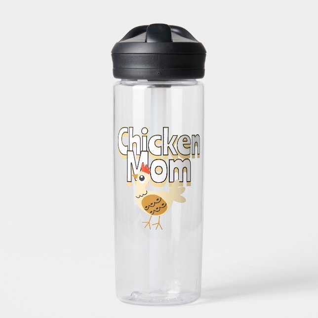 Funny Chicken Mum Personalised Water Bottle (Front)