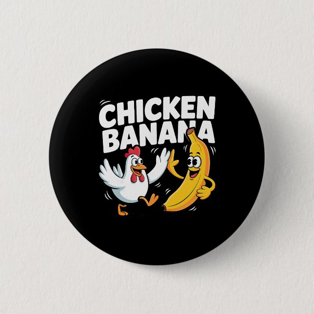 Funny Chicken Nana Dance  6 Cm Round Badge (Front)