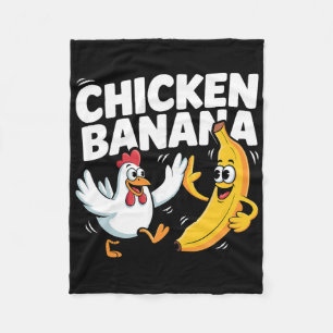 Funny Chicken Nana Dance  Fleece Blanket