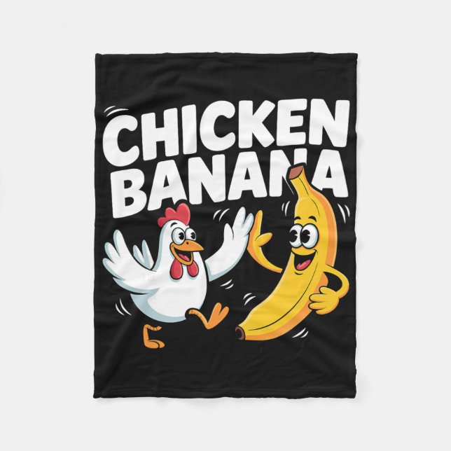 Funny Chicken Nana Dance  Fleece Blanket (Front)
