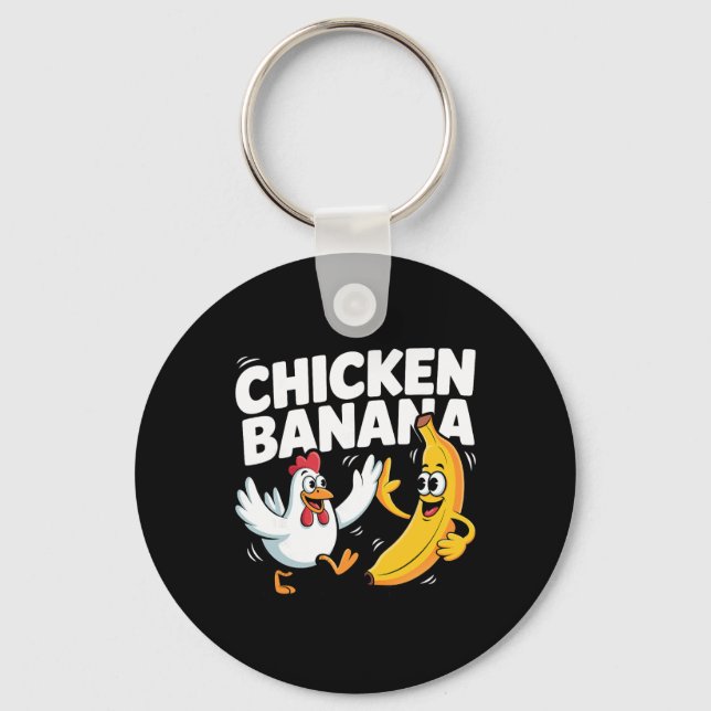 Funny Chicken Nana Dance  Key Ring (Front)