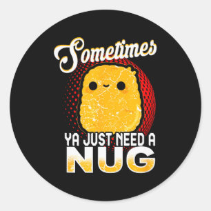 Funny Chicken Nugget Fast Food Costume Classic Round Sticker