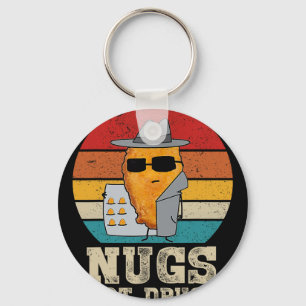 Funny Chicken Nuggets - Nugs Not Drugs Vintage Key Ring
