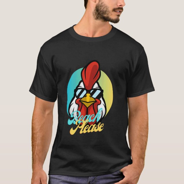 Funny Chicken Pattern, Chicken with Glasses, Funny T-Shirt (Front)