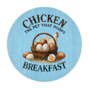 Funny chicken poop word art farm cutting board