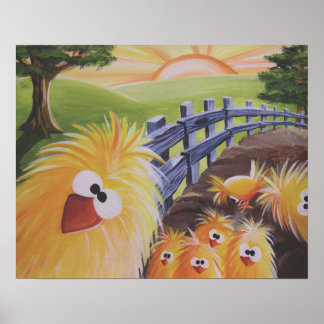 Funny Chicken Poster 16x20