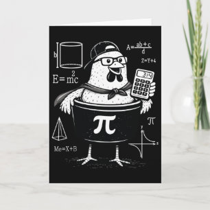 Funny Chicken Pot Holding Calculator Math Teacher  Card