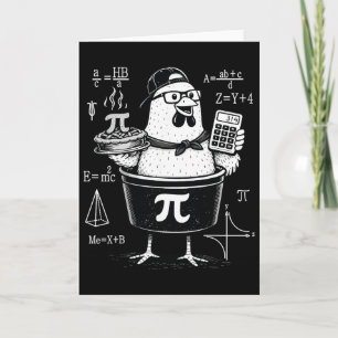 Funny Chicken Pot Holding Calculator Math Teacher  Card
