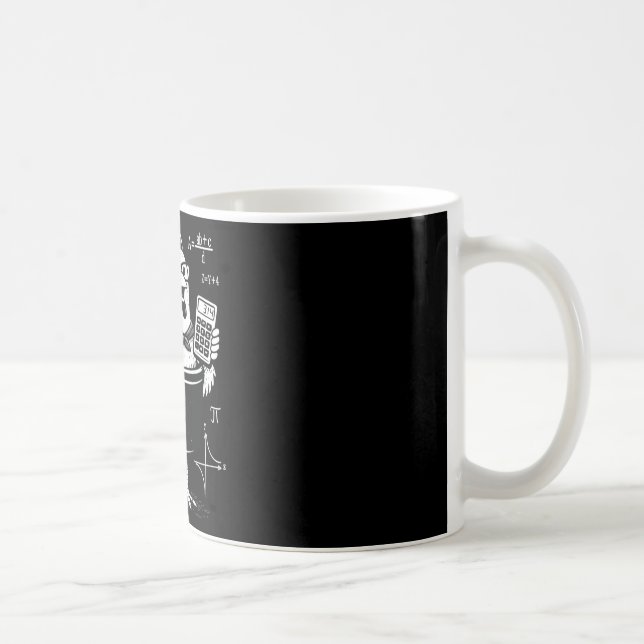 Funny Chicken Pot Holding Calculator Math Teacher  Coffee Mug (Right)