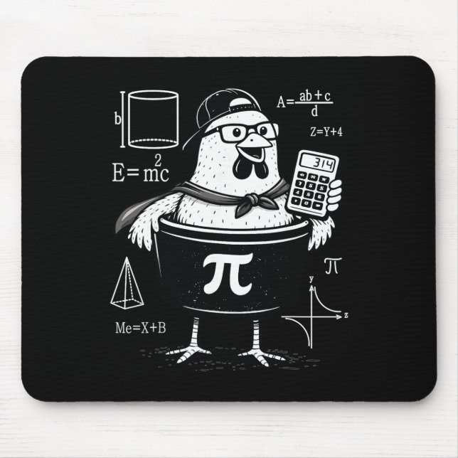 Funny Chicken Pot Holding Calculator Math Teacher  Mouse Pad (Front)