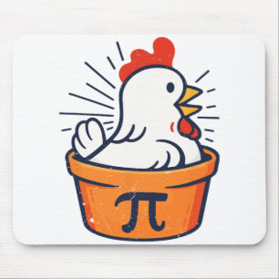 Funny Chicken Pot Pi Day Math Geek Gift  Mouse Pad