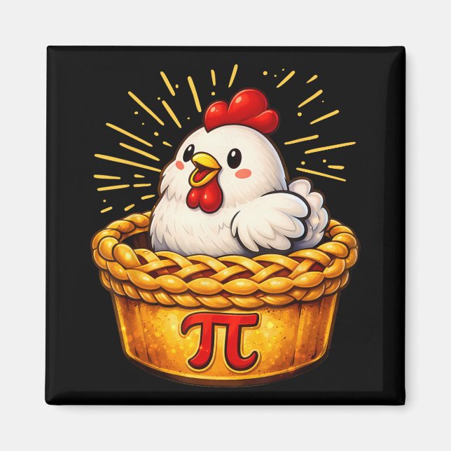 Funny Chicken Pot Pi Day Pie Math Lovers Teachers  Magnet (Front)