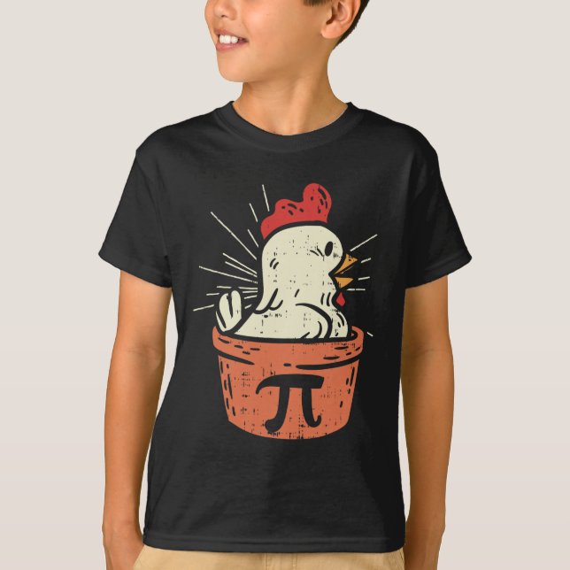 Funny Chicken Pot Pi Shirt Day Pie Math Lover Geek (Front)