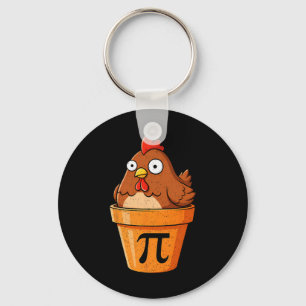 Funny Chicken Pot Pi Shirt Day Pie Math Lover Geek Key Ring