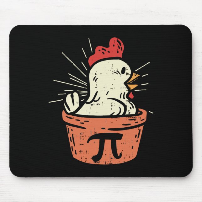 Funny Chicken Pot Pi Shirt Day Pie Math Lover Geek Mouse Pad (Front)