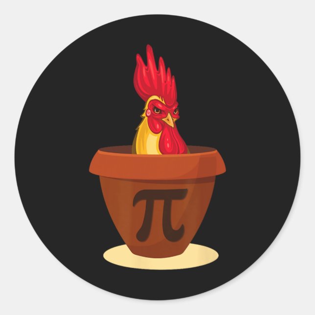 Funny Chicken Pot Pie - Chicken Pi Day 2019 Shirt  Classic Round Sticker (Front)