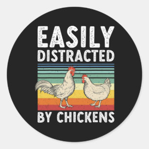 Funny Chicken Poultry Farm Animal Farmer Hen Men W Classic Round Sticker