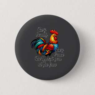 Funny Chicken Quote  6 Cm Round Badge