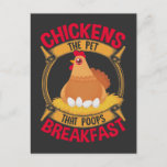 Funny Chicken Quote Breakfast Poop Hen Farming Postcard<br><div class="desc">Hilarious Chicken Lover Gift for Farmer. Funny Chicken Quote Breakfast Poop Hen Farming.</div>