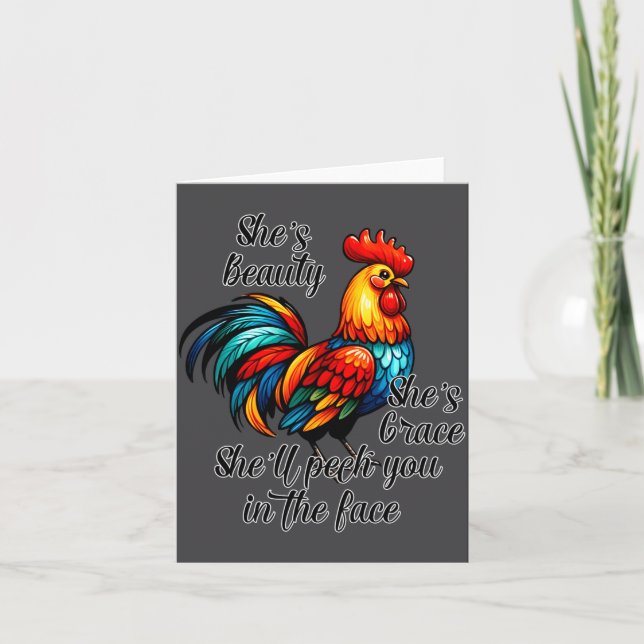 Funny Chicken Quote  Card (Front)