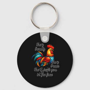 Funny Chicken Quote  Key Ring