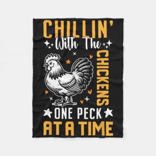 Funny Chicken Raising Design For Ckyard Poultry Lo Fleece Blanket