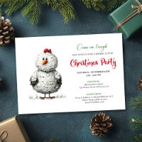 Funny Chicken Red Green Christmas Party Printable