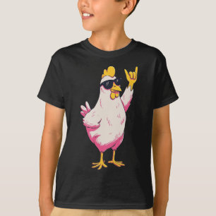 Funny Chicken Retro Style Cartoon Poultry Humour D T-Shirt