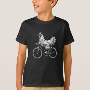 Funny Chicken Riding Bike Cyclist Cute Animal Love T-Shirt