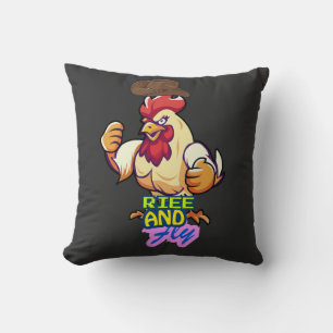 Funny Chicken Rise and Fly” T-Shirt Cushion