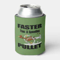 Funny chicken running cartoon can cooler