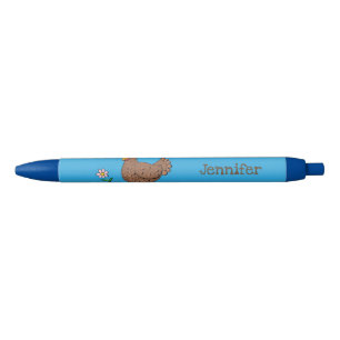 Funny chicken rustic whimsical cartoon black ink pen