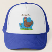 Funny chicken rustic whimsical cartoon