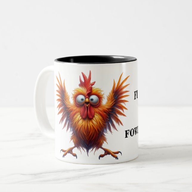 Funny Chicken Sarcasm Two-Tone Coffee Mug (Front Left)