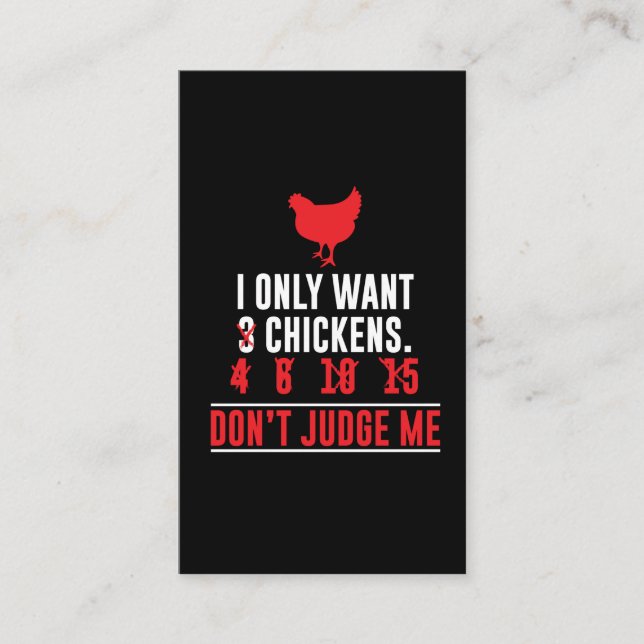 Funny Chicken Sayings - Animal Farm Gift Farmer Business Card (Front)