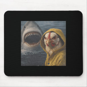 Funny Chicken Shark Attack Meme Vintage Mouse Pad
