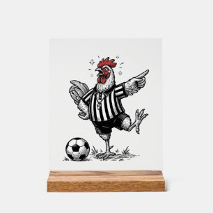 Funny Chicken Soccer Vintage Engraving Shirt_1 Acrylic Sign
