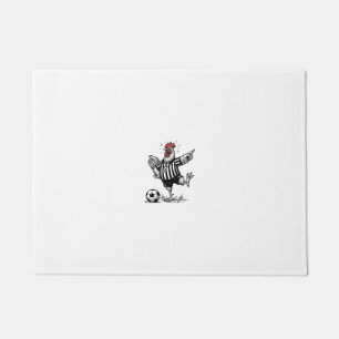 Funny Chicken Soccer Vintage Engraving Shirt_1 Doormat