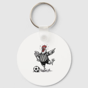 Funny Chicken Soccer Vintage Engraving Shirt_1 Key Ring