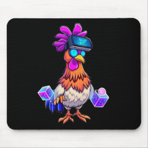 Funny Chicken Sungles Animal Playing Tag Boys Adul Mouse Pad
