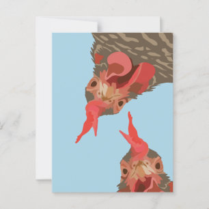 Funny Chicken Upside Down Postcard
