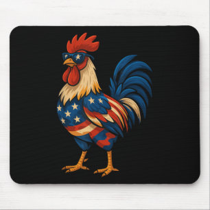 Funny Chicken Usa Flag Patriotic Chicken Lover 4th Mouse Pad